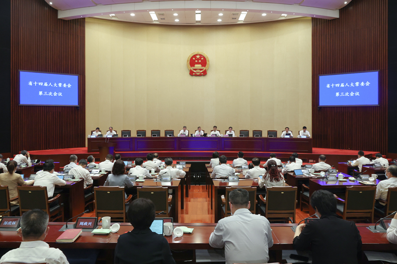 省十四届人大常委会第三次会议举行第二次全体会议